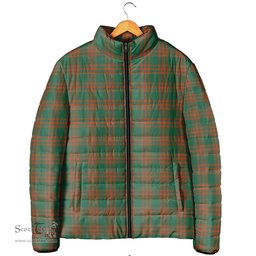 Scottish Menzies Green Ancient Clan Tartan Padded Jacket - Tartan Plaid Jacket Scotstee Shop - Tartan Plaid - scotstee.com