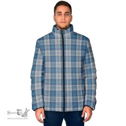 Scottish Menzies Dress Blue and White Clan Tartan Padded Jacket - Tartan Plaid Jacket Scotstee Shop - Tartan Plaid - scotstee.com