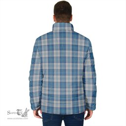 Scottish Menzies Dress Blue and White Clan Tartan Padded Jacket - Tartan Plaid Jacket Scotstee Shop - Tartan Plaid - scotstee.com