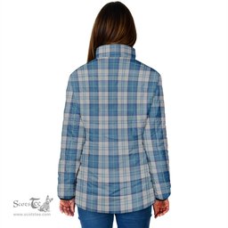 Scottish Menzies Dress Blue and White Clan Tartan Padded Jacket - Tartan Plaid Jacket Scotstee Shop - Tartan Plaid - scotstee.com