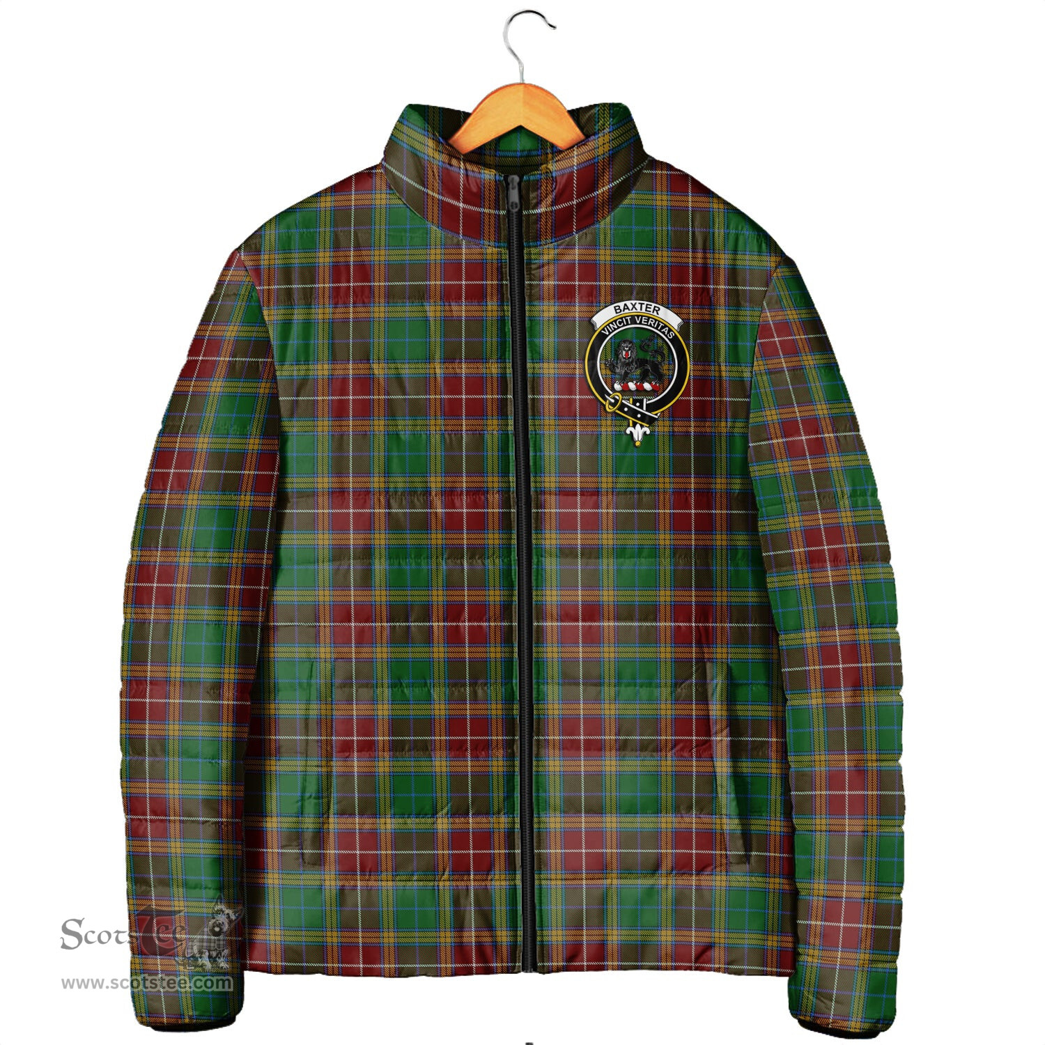Scottish Baxter Clan Crest Tartan Padded Jacket with Family Crest - Tartan Plaid Jacket ScotsTee Shop - Tartan Plaid - scotstee.com