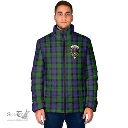 Scottish Blair Clan Crest Tartan Padded Jacket with Family Crest - Tartan Plaid Jacket ScotsTee Shop - Tartan Plaid - scotstee.com