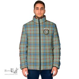 Scottish Balfour Blue Clan Crest Tartan Padded Jacket with Family Crest - Tartan Plaid Jacket ScotsTee Shop - Tartan Plaid - scotstee.com