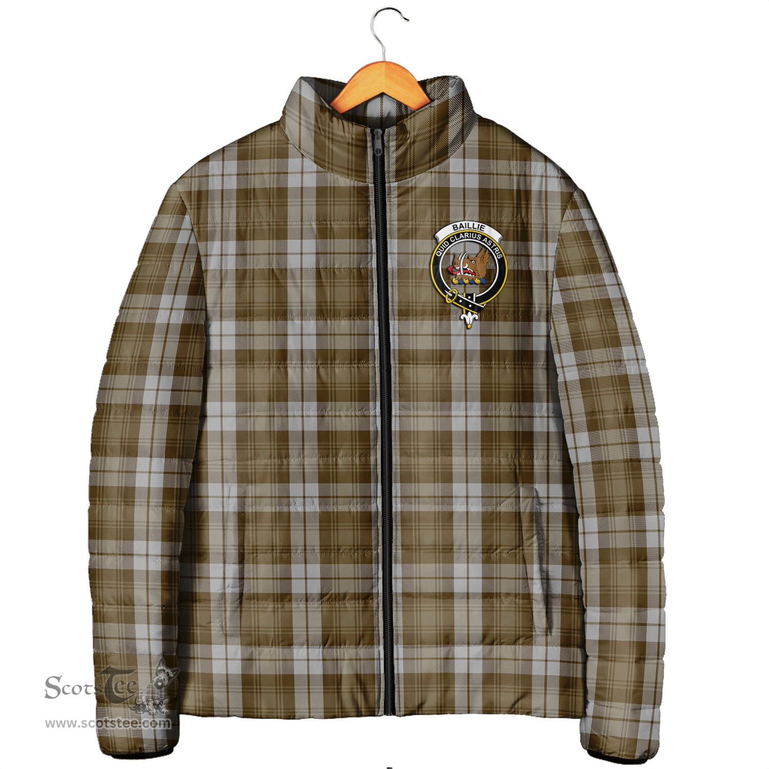 Scottish Baillie Dress Clan Crest Tartan Padded Jacket with Family Crest - Tartan Plaid Jacket ScotsTee Shop - Tartan Plaid - scotstee.com