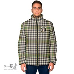 Scottish Burns Check Clan Crest Tartan Padded Jacket with Family Crest - Tartan Plaid Jacket ScotsTee Shop - Tartan Plaid - scotstee.com