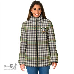 Scottish Burns Check Clan Crest Tartan Padded Jacket with Family Crest - Tartan Plaid Jacket ScotsTee Shop - Tartan Plaid - scotstee.com