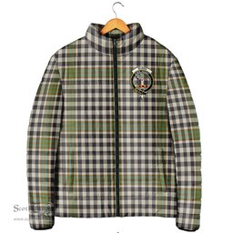 Scottish Burns Check Clan Crest Tartan Padded Jacket with Family Crest - Tartan Plaid Jacket ScotsTee Shop - Tartan Plaid - scotstee.com