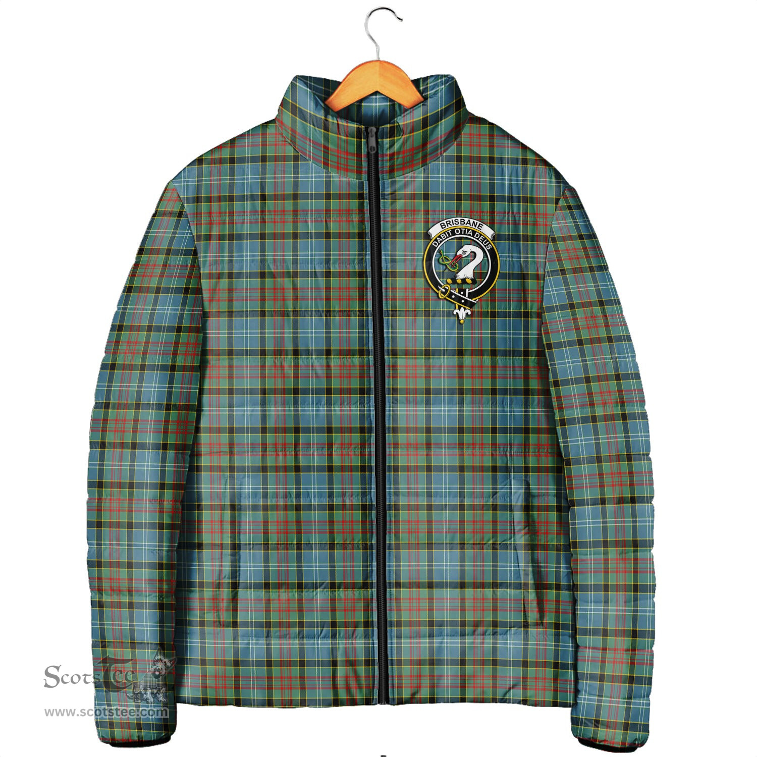 Scottish Brisbane modern Clan Crest Tartan Padded Jacket with Family Crest - Tartan Plaid Jacket ScotsTee Shop - Tartan Plaid - scotstee.com