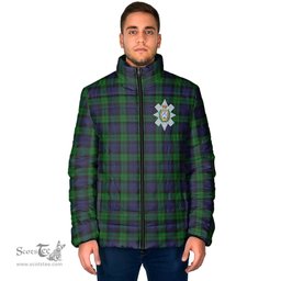 Scottish Black Watch Clan Crest Tartan Padded Jacket with Family Crest - Tartan Plaid Jacket ScotsTee Shop - Tartan Plaid - scotstee.com
