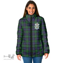 Scottish Black Watch Clan Crest Tartan Padded Jacket with Family Crest - Tartan Plaid Jacket ScotsTee Shop - Tartan Plaid - scotstee.com
