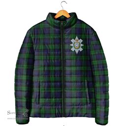 Scottish Black Watch Clan Crest Tartan Padded Jacket with Family Crest - Tartan Plaid Jacket ScotsTee Shop - Tartan Plaid - scotstee.com