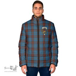 Scottish Cameron Hunting Clan Crest Tartan Padded Jacket with Family Crest - Tartan Plaid Jacket ScotsTee Shop - Tartan Plaid - scotstee.com