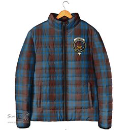 Scottish Cameron Hunting Clan Crest Tartan Padded Jacket with Family Crest - Tartan Plaid Jacket ScotsTee Shop - Tartan Plaid - scotstee.com