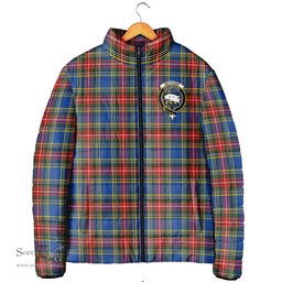 Scottish Bethune Clan Crest Tartan Padded Jacket with Family Crest - Tartan Plaid Jacket ScotsTee Shop - Tartan Plaid - scotstee.com