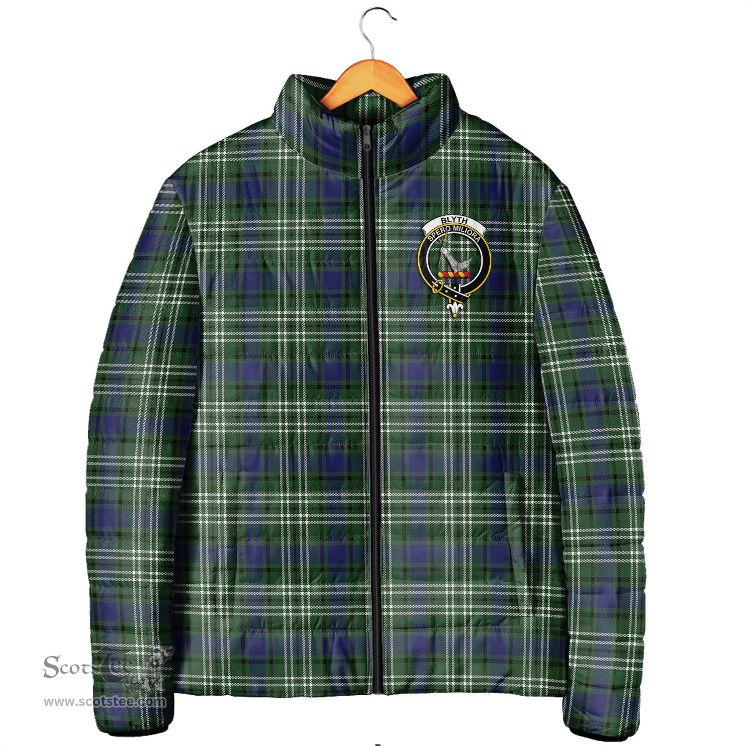 Scottish Blyth Clan Crest Tartan Padded Jacket with Family Crest - Tartan Plaid Jacket ScotsTee Shop - Tartan Plaid - scotstee.com