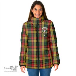 Scottish Buchanan Clan Crest Tartan Padded Jacket with Family Crest - Tartan Plaid Jacket ScotsTee Shop - Tartan Plaid - scotstee.com