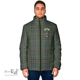 Scottish Bisset Clan Crest Tartan Padded Jacket with Family Crest - Tartan Plaid Jacket ScotsTee Shop - Tartan Plaid - scotstee.com