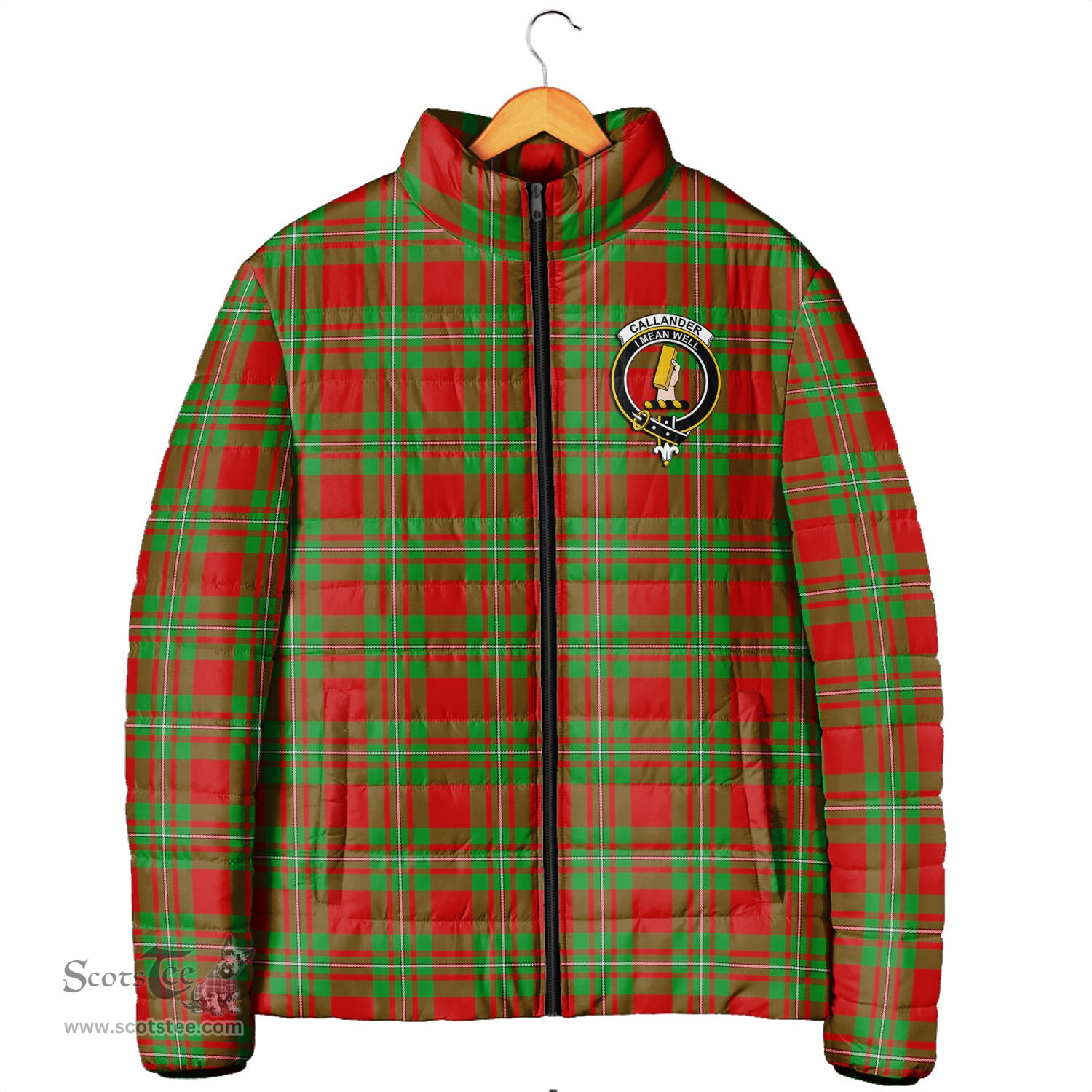 Scottish Callander Modern Clan Crest Tartan Padded Jacket with Family Crest - Tartan Plaid Jacket ScotsTee Shop - Tartan Plaid - scotstee.com