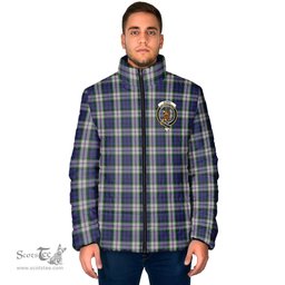 Scottish Baird Dress Clan Crest Tartan Padded Jacket with Family Crest - Tartan Plaid Jacket ScotsTee Shop - Tartan Plaid - scotstee.com