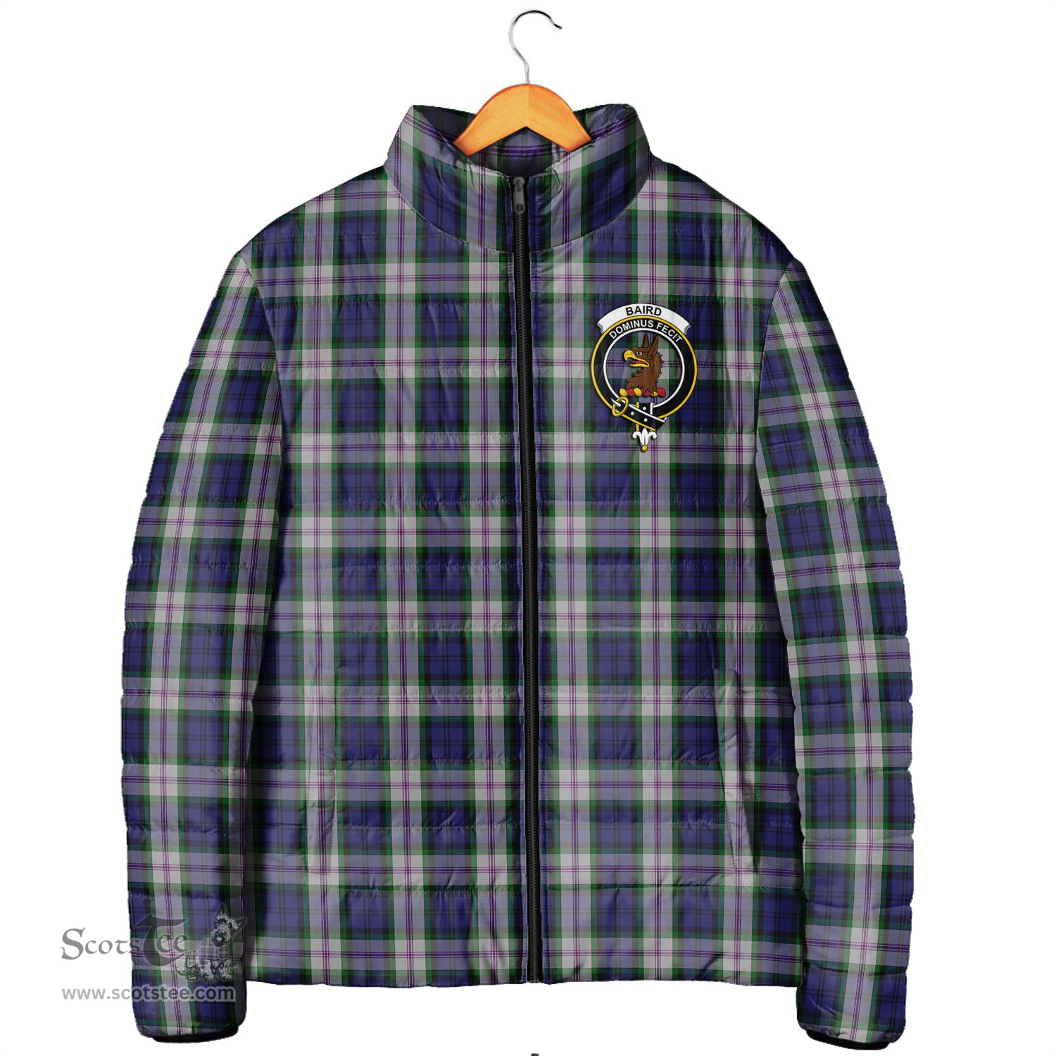 Scottish Baird Dress Clan Crest Tartan Padded Jacket with Family Crest - Tartan Plaid Jacket ScotsTee Shop - Tartan Plaid - scotstee.com