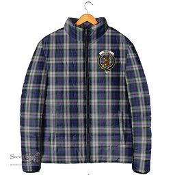 Scottish Baird Dress Clan Crest Tartan Padded Jacket with Family Crest - Tartan Plaid Jacket ScotsTee Shop - Tartan Plaid - scotstee.com