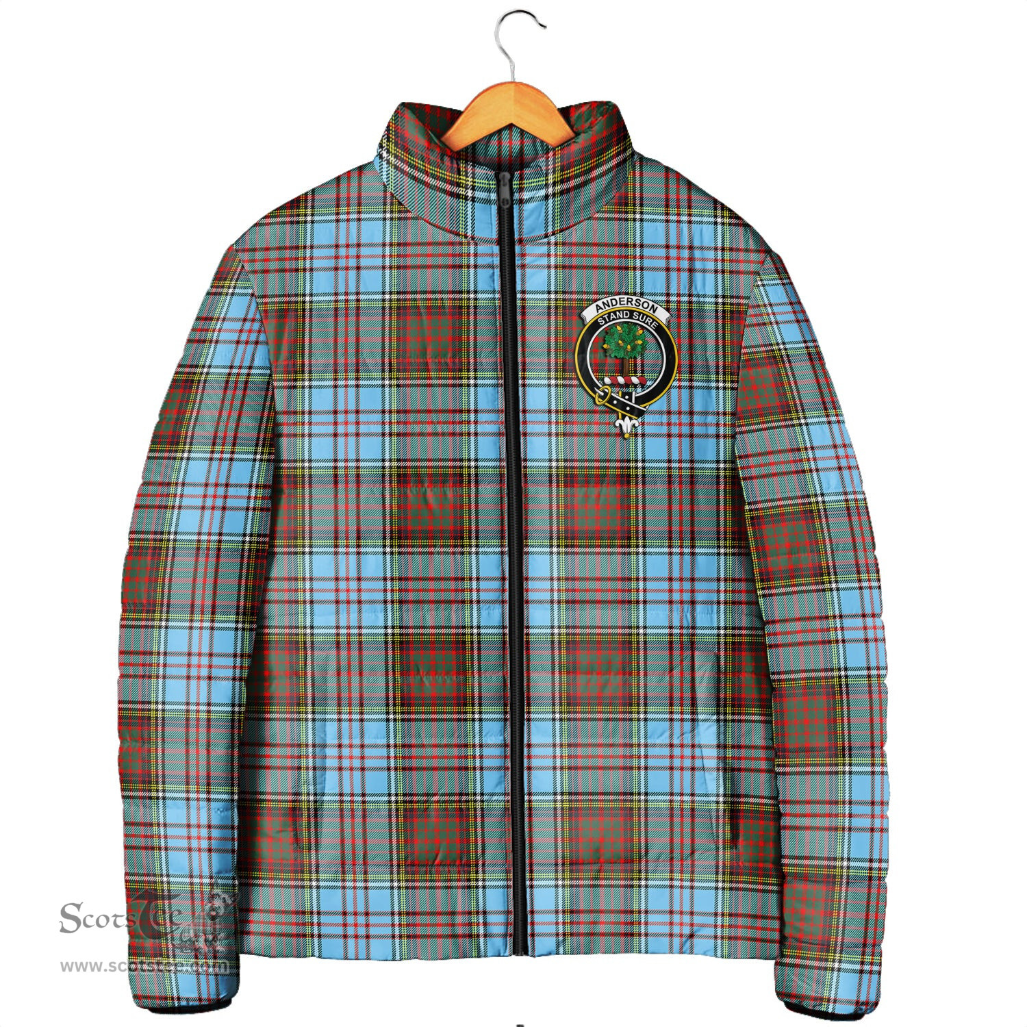 Scottish Anderson Ancient Clan Crest Tartan Padded Jacket with Family Crest - Tartan Plaid Jacket ScotsTee Shop - Tartan Plaid - scotstee.com