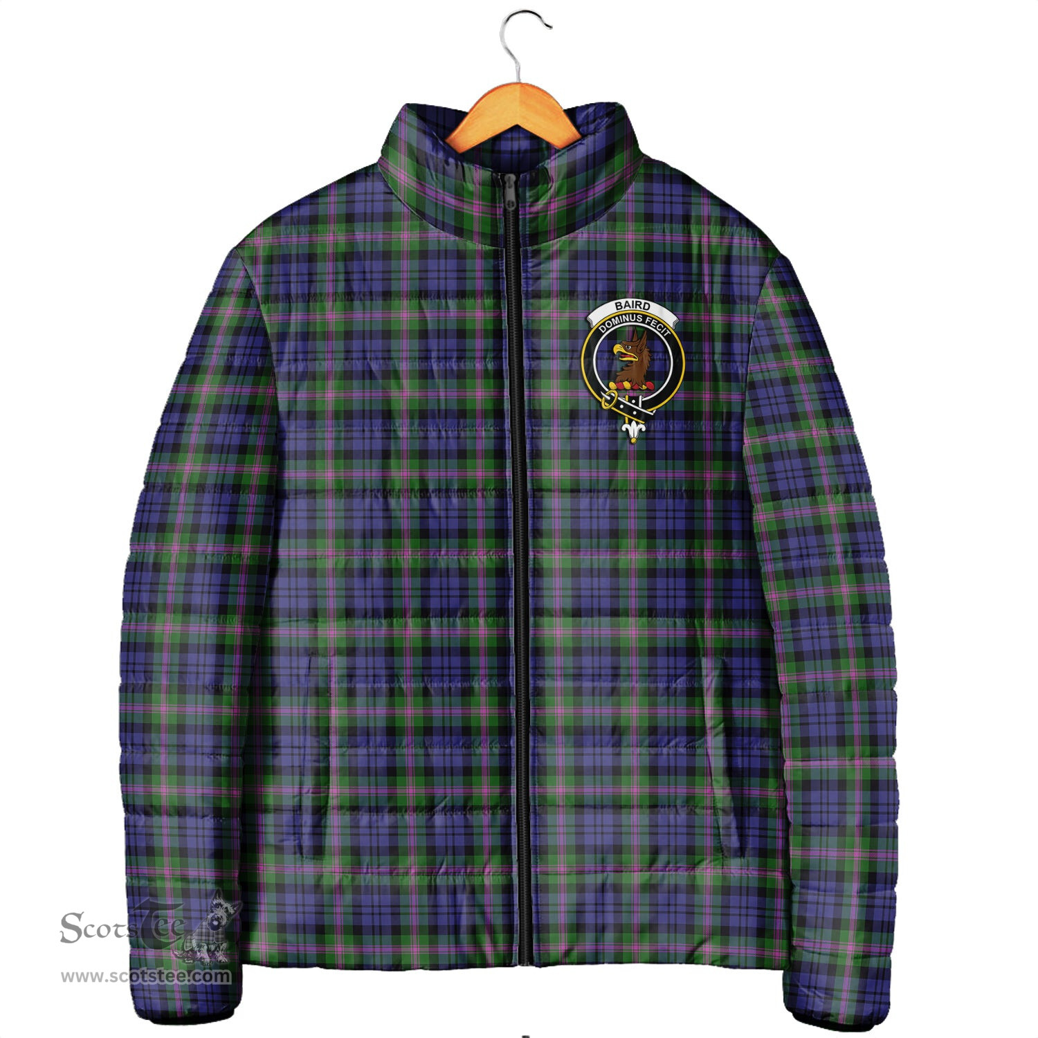 Scottish Baird Modern Clan Crest Tartan Padded Jacket with Family Crest - Tartan Plaid Jacket ScotsTee Shop - Tartan Plaid - scotstee.com
