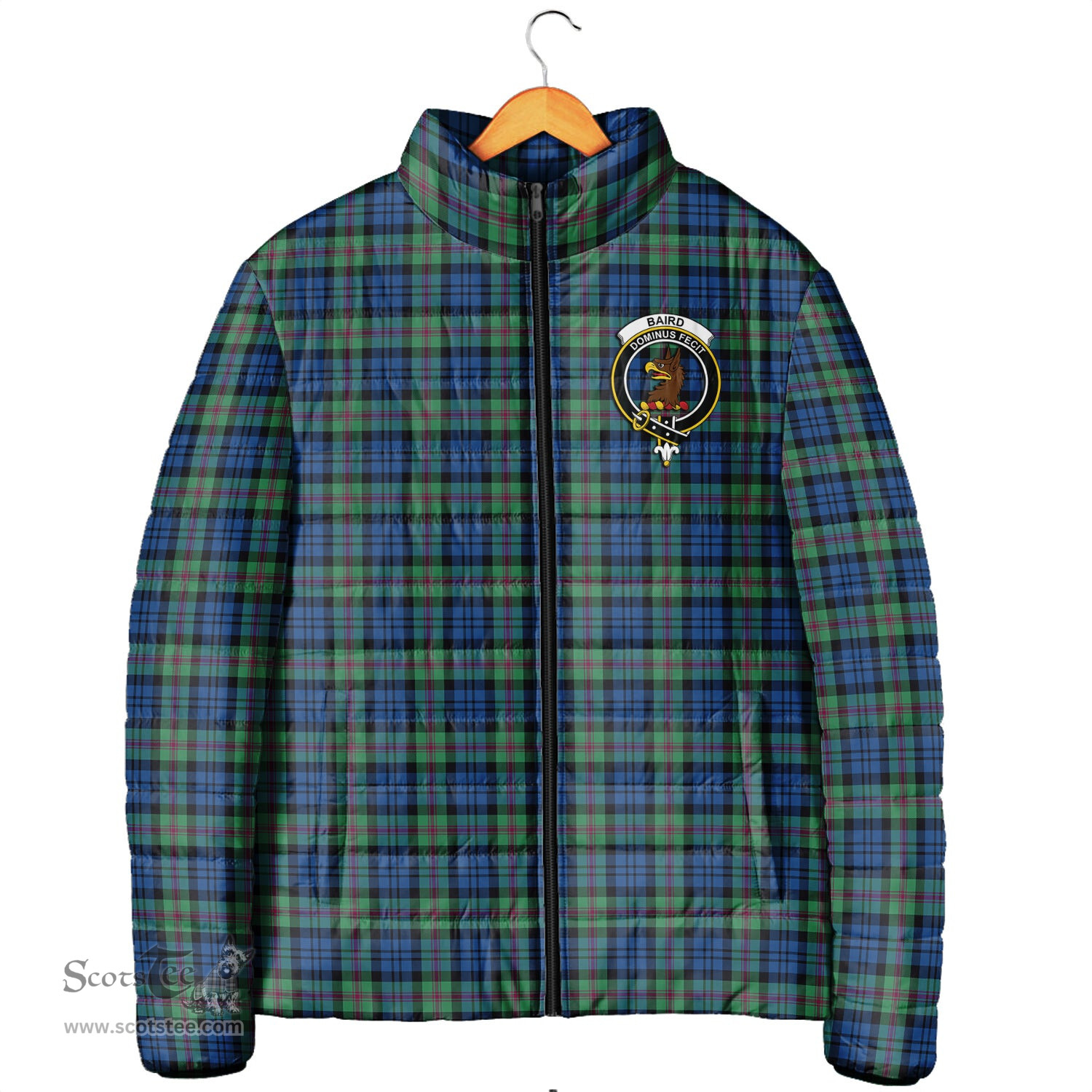 Scottish Baird Ancient Clan Crest Tartan Padded Jacket with Family Crest - Tartan Plaid Jacket ScotsTee Shop - Tartan Plaid - scotstee.com