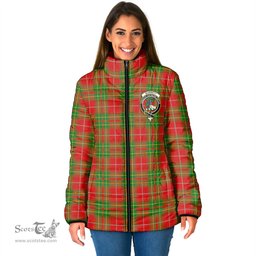 Scottish Burnett Ancient Clan Crest Tartan Padded Jacket with Family Crest - Tartan Plaid Jacket ScotsTee Shop - Tartan Plaid - scotstee.com