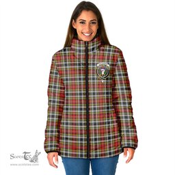 Scottish Buchanan Old Dress Clan Crest Tartan Padded Jacket with Family Crest - Tartan Plaid Jacket ScotsTee Shop - Tartan Plaid - scotstee.com