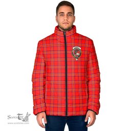 Scottish Burnett Modern Clan Crest Tartan Padded Jacket with Family Crest - Tartan Plaid Jacket ScotsTee Shop - Tartan Plaid - scotstee.com