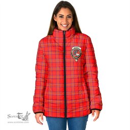 Scottish Burnett Modern Clan Crest Tartan Padded Jacket with Family Crest - Tartan Plaid Jacket ScotsTee Shop - Tartan Plaid - scotstee.com