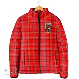 Scottish Burnett Modern Clan Crest Tartan Padded Jacket with Family Crest - Tartan Plaid Jacket ScotsTee Shop - Tartan Plaid - scotstee.com