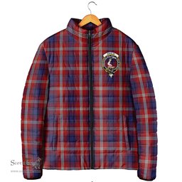 Scottish Ainslie Clan Crest Tartan Padded Jacket with Family Crest - Tartan Plaid Jacket ScotsTee Shop - Tartan Plaid - scotstee.com