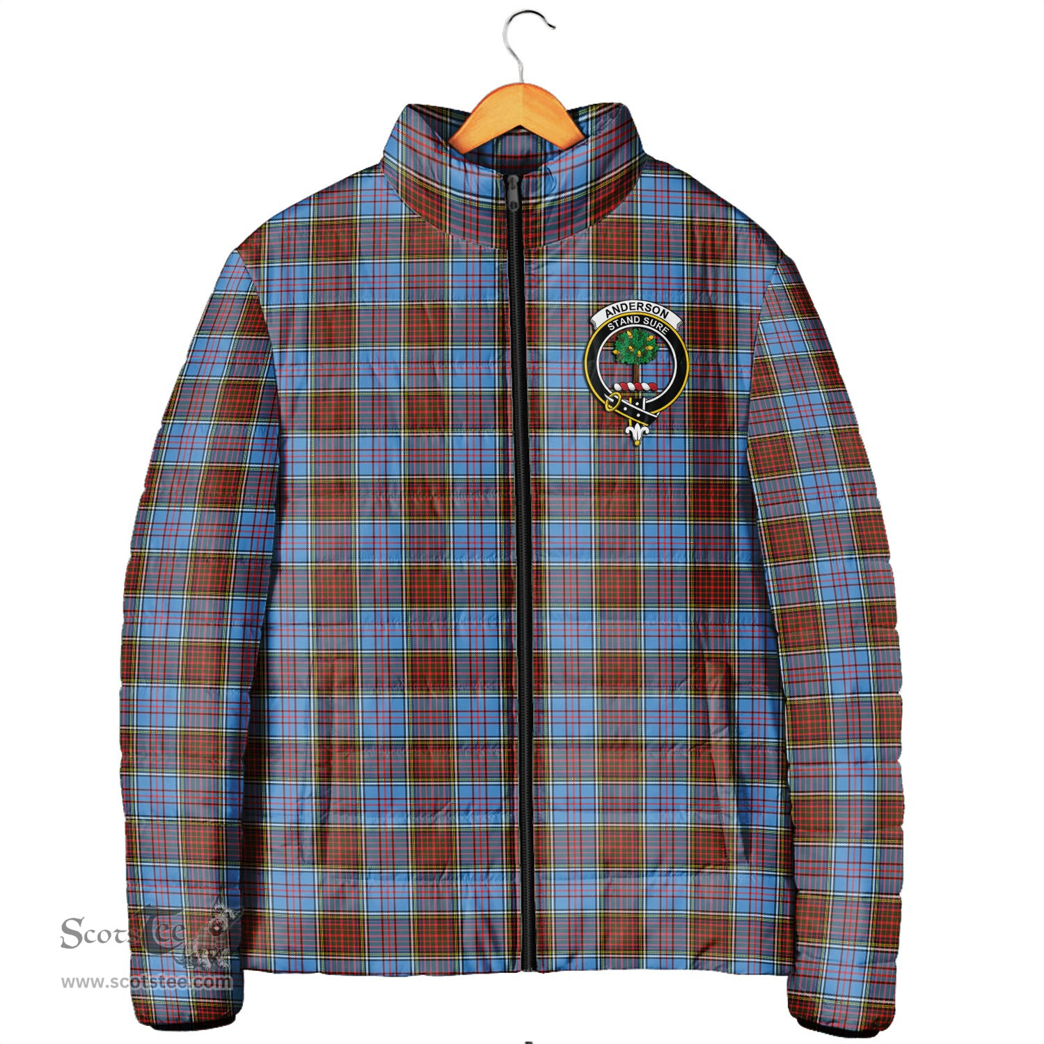 Scottish Anderson Modern Clan Crest Tartan Padded Jacket with Family Crest - Tartan Plaid Jacket ScotsTee Shop - Tartan Plaid - scotstee.com