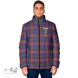 Scottish Chisholm Hunting Modern Clan Crest Tartan Padded Jacket with Family Crest - Tartan Plaid Jacket ScotsTee Shop - Tartan Plaid - scotstee.com