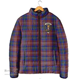 Scottish Chisholm Hunting Modern Clan Crest Tartan Padded Jacket with Family Crest - Tartan Plaid Jacket ScotsTee Shop - Tartan Plaid - scotstee.com