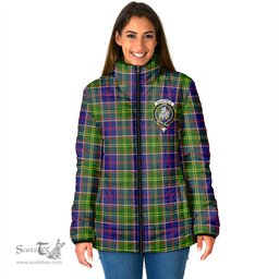 Scottish Dalrymple Clan Crest Tartan Padded Jacket with Family Crest - Tartan Plaid Jacket ScotsTee Shop - Tartan Plaid - scotstee.com