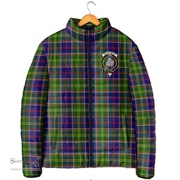 Scottish Dalrymple Clan Crest Tartan Padded Jacket with Family Crest - Tartan Plaid Jacket ScotsTee Shop - Tartan Plaid - scotstee.com