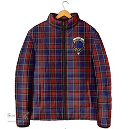 Scottish Clark (Lion) Red Clan Crest Tartan Padded Jacket with Family Crest - Tartan Plaid Jacket ScotsTee Shop - Tartan Plaid - scotstee.com