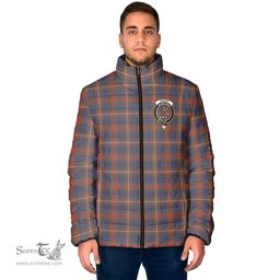 Scottish Fraser Hunting Modern Clan Crest Tartan Padded Jacket with Family Crest - Tartan Plaid Jacket ScotsTee Shop - Tartan Plaid - scotstee.com