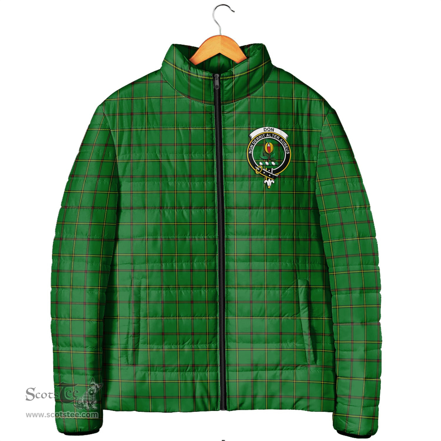 Scottish Don Clan Crest Tartan Padded Jacket with Family Crest - Tartan Plaid Jacket ScotsTee Shop - Tartan Plaid - scotstee.com