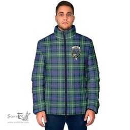 Scottish Davidson of Tulloch Clan Crest Tartan Padded Jacket with Family Crest - Tartan Plaid Jacket ScotsTee Shop - Tartan Plaid - scotstee.com