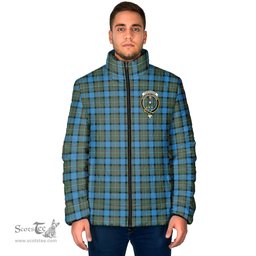 Scottish Fergusson Ancient Clan Crest Tartan Padded Jacket with Family Crest - Tartan Plaid Jacket ScotsTee Shop - Tartan Plaid - scotstee.com
