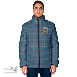 Scottish Douglas Modern Clan Crest Tartan Padded Jacket with Family Crest - Tartan Plaid Jacket ScotsTee Shop - Tartan Plaid - scotstee.com