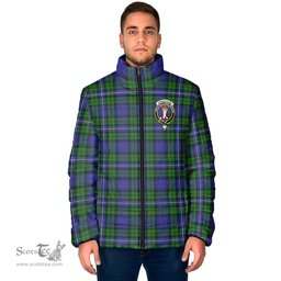 Scottish Donnachaidh Clan Crest Tartan Padded Jacket with Family Crest - Tartan Plaid Jacket ScotsTee Shop - Tartan Plaid - scotstee.com