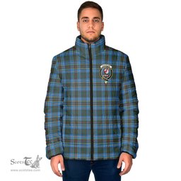 Scottish Cockburn Modern Clan Crest Tartan Padded Jacket with Family Crest - Tartan Plaid Jacket ScotsTee Shop - Tartan Plaid - scotstee.com