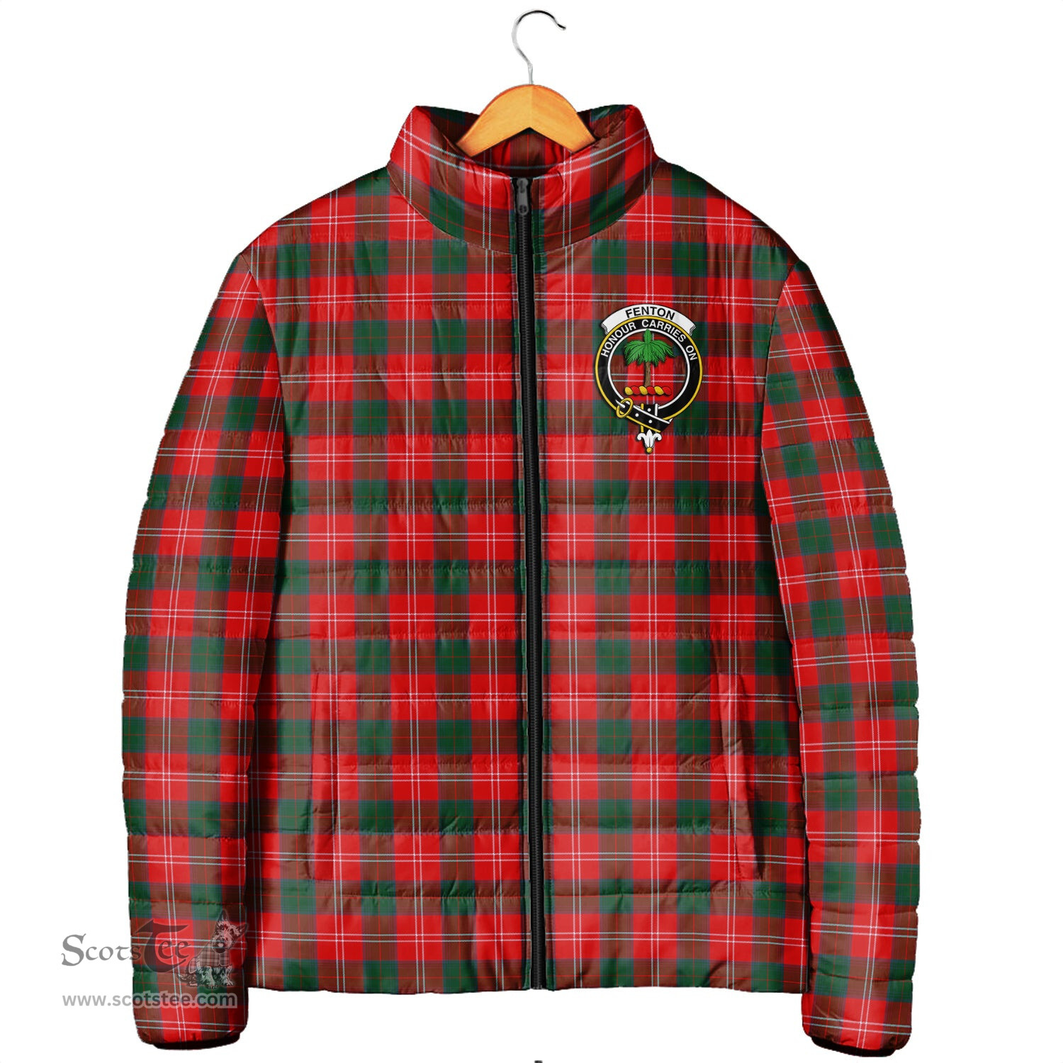 Scottish Fenton Clan Crest Tartan Padded Jacket with Family Crest - Tartan Plaid Jacket ScotsTee Shop - Tartan Plaid - scotstee.com