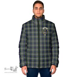 Scottish Davidson of Tulloch Dress Clan Crest Tartan Padded Jacket with Family Crest - Tartan Plaid Jacket ScotsTee Shop - Tartan Plaid - scotstee.com