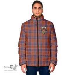 Scottish Cameron of Lochiel Ancient Clan Crest Tartan Padded Jacket with Family Crest - Tartan Plaid Jacket ScotsTee Shop - Tartan Plaid - scotstee.com